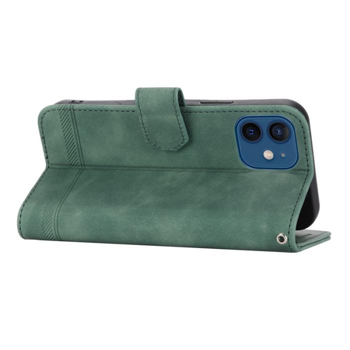 DIERFENG - DIERFENG DF-03 Fodral i Äkta läder - Grön - iPhone 12 / 12 Pro