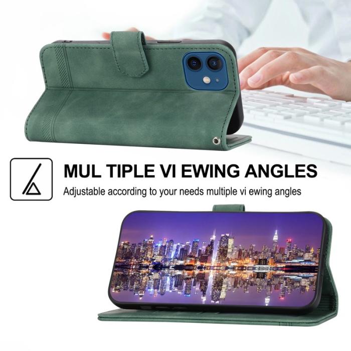 DIERFENG - DIERFENG DF-03 Fodral i Äkta läder - Grön - iPhone 12 / 12 Pro