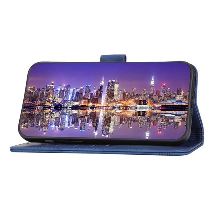 DIERFENG - DIERFENG DF-03 Fodral i PU-läder för iPhone 15 - Blå