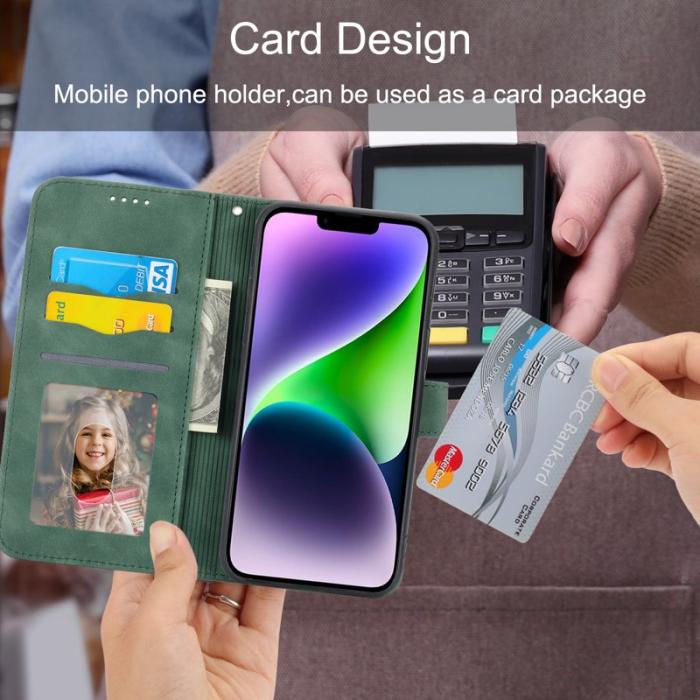DIERFENG - DIERFENG DF-03 Fodral i PU-läder för iPhone 15 - Grön