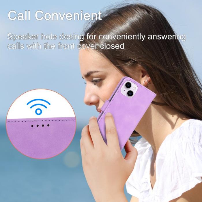 DIERFENG - DIERFENG DF-03 Fodral i PU-läder för iPhone 15 - Lila