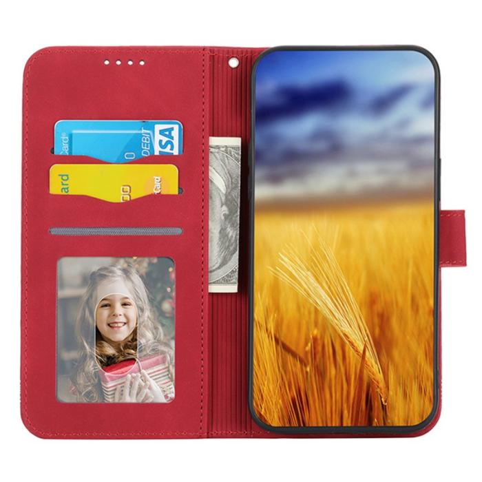 DIERFENG - DIERFENG DF-03 Fodral i PU-läder för iPhone 15 - Röd