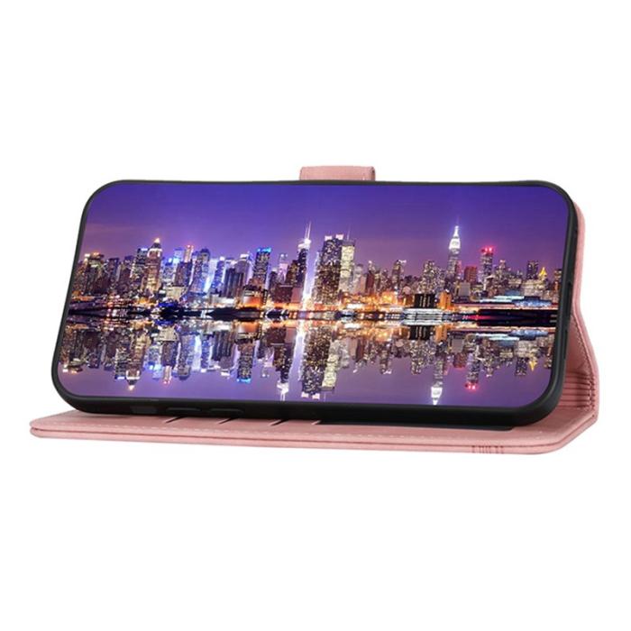 DIERFENG - DIERFENG DF-03 Fodral i PU-läder för iPhone 15 - Rosa