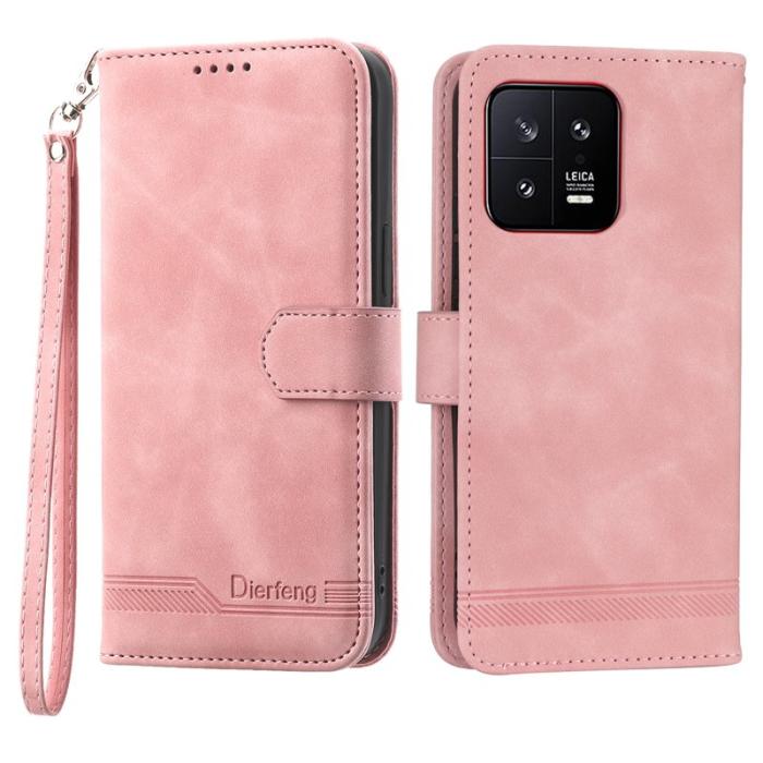 DIERFENG - DIERFENG DF-03 Fodral i PU-läder för Xiaomi 13 5G - Rosa