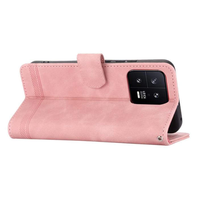 DIERFENG - DIERFENG DF-03 Fodral i PU-läder för Xiaomi 13 5G - Rosa