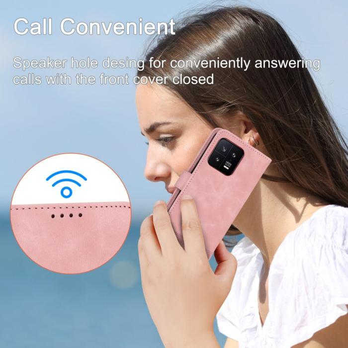 DIERFENG - DIERFENG DF-03 Fodral i PU-läder för Xiaomi 13 5G - Rosa