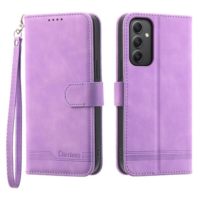 DIERFENG - DIERFENG DF-03 Fodral PU Läder - Ställ - Samsung Galaxy A35 5G - Lila