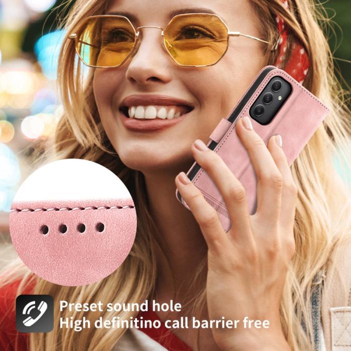 DIERFENG - DIERFENG DF-03 Fodral PU Läder - Ställ - Samsung Galaxy A35 5G - Rosa