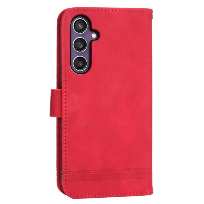 DIERFENG - DIERFENG DF-03 Fodral PU Leather Flip - Röd för Samsung Galaxy S24+