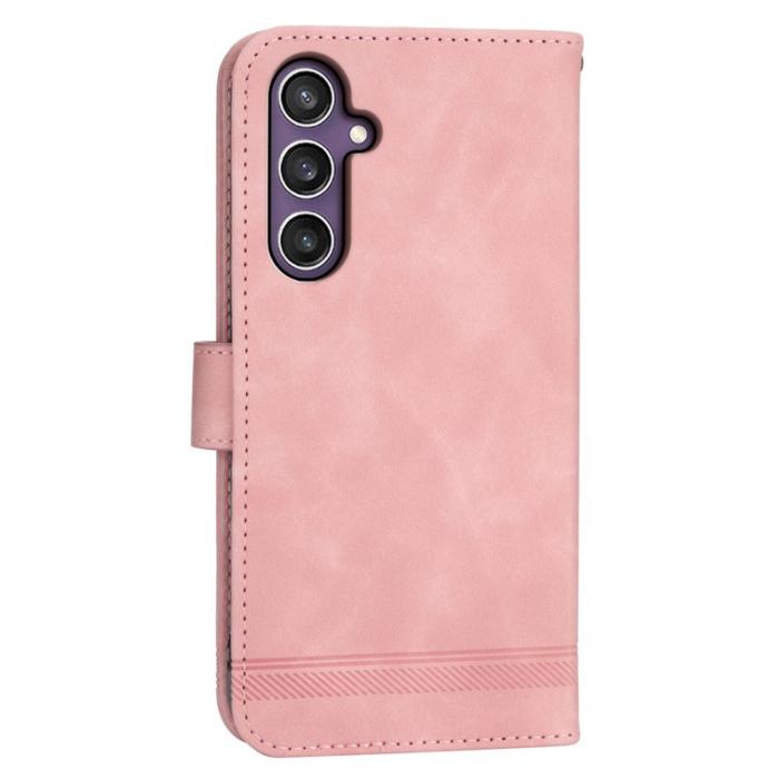 DIERFENG - DIERFENG DF-03 Fodral PU Leather Flip - Rosa för Samsung Galaxy S24+