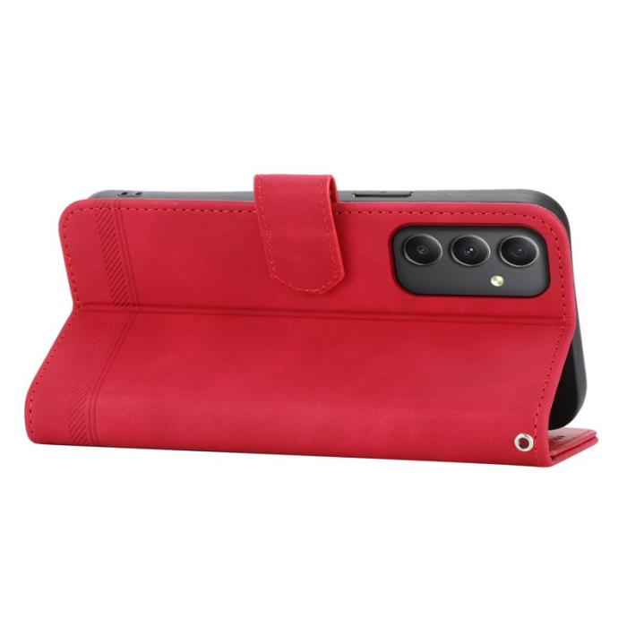 DIERFENG - DIERFENG DF-03 Fodral PU Leather - Röd för Samsung Galaxy A35 5G