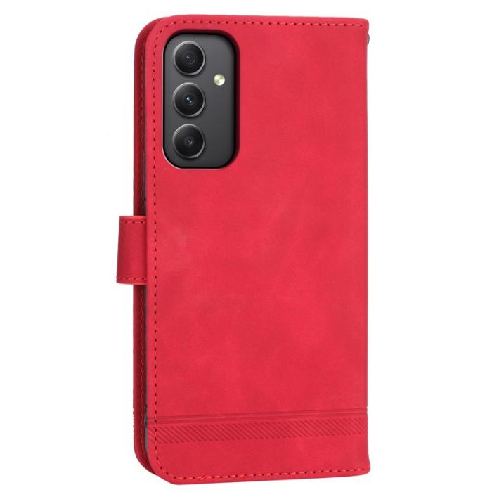 DIERFENG - DIERFENG DF-03 Fodral PU Leather - Röd för Samsung Galaxy A35 5G