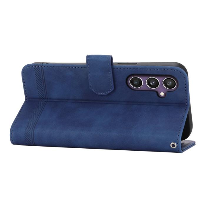 DIERFENG - DIERFENG DF-03 Fodral PU Leather - Samsung Galaxy S24+ - Blå