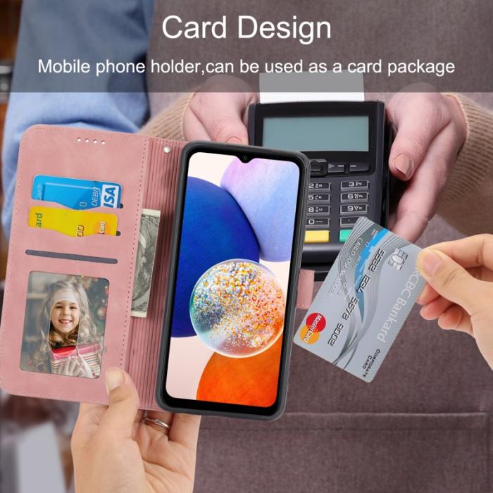 DIERFENG - DIERFENG DF-03 Fodral Ställ Wallet för Samsung Galaxy A14 5G - Rosa