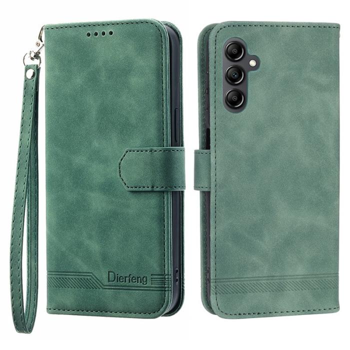 DIERFENG - DIERFENG DF-03 Fodral Ställ Wallet för Samsung Galaxy A14 PU Läder - Grön