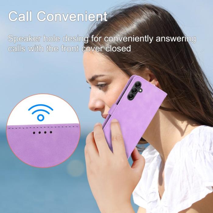 DIERFENG - DIERFENG DF-03 Fodral Ställ Wallet för Samsung Galaxy A14 PU Läder - Lila