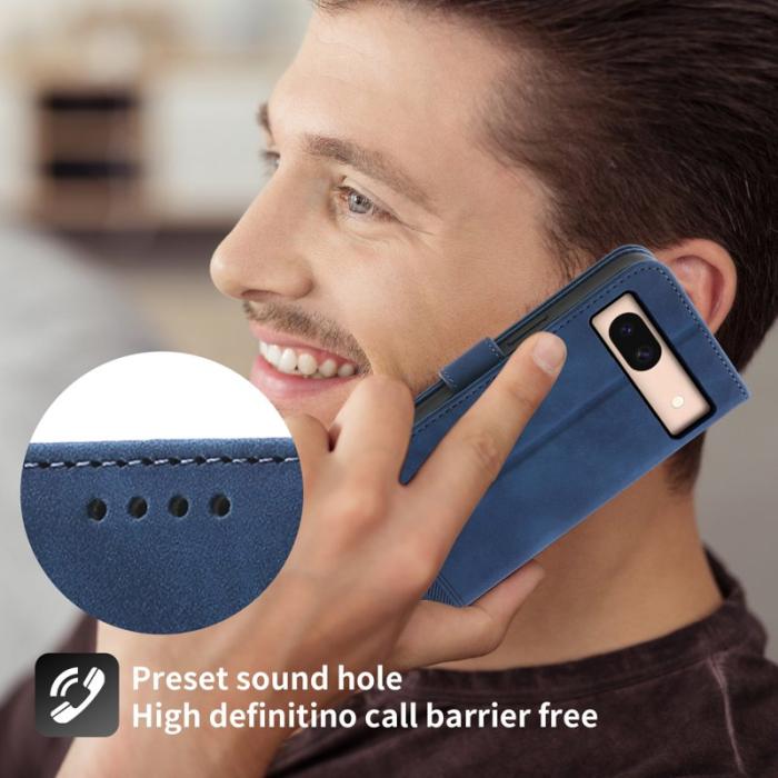 DIERFENG - DIERFENG DF-03 Google Pixel 8a Fodral PU Läder - Blå