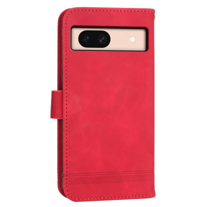 DIERFENG - DIERFENG DF-03 Google Pixel 8a Fodral PU Läder - Röd