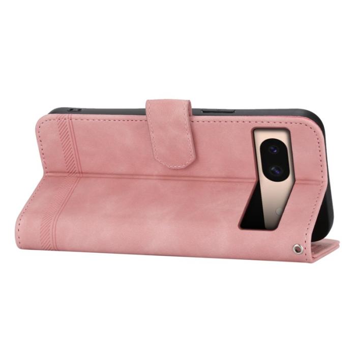 DIERFENG - DIERFENG DF-03 Google Pixel 8a Fodral PU Läder - Rosa