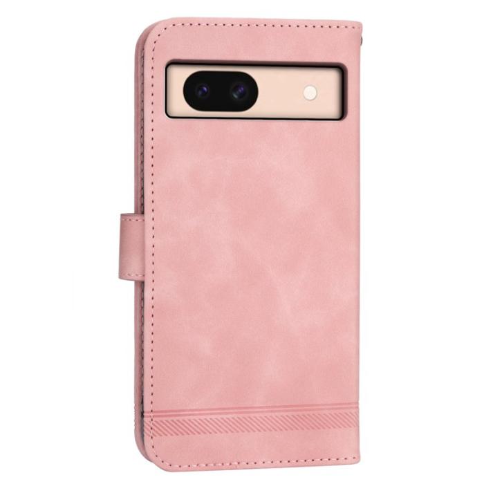 DIERFENG - DIERFENG DF-03 Google Pixel 8a Fodral PU Läder - Rosa