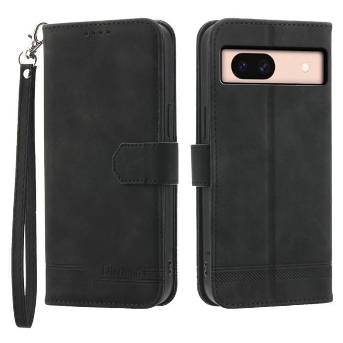 DIERFENG - DIERFENG DF-03 Google Pixel 8a Fodral PU Läder - Svart