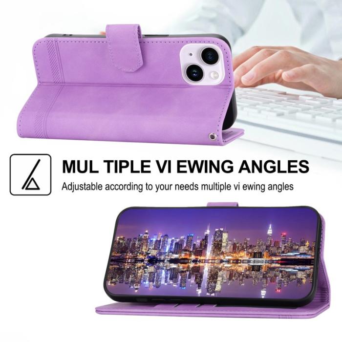 DIERFENG - DIERFENG DF-03 iPhone 14 Plus Fodral Äkta läder - Lila