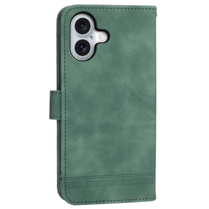 DIERFENG - DIERFENG DF-03 iPhone 16 Fodral Äkta läder - Grön