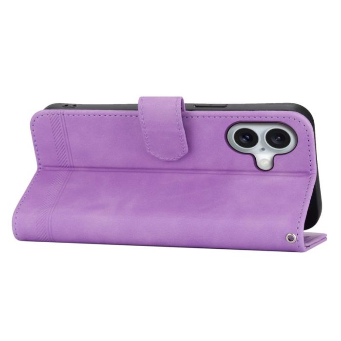 DIERFENG - DIERFENG DF-03 iPhone 16 Fodral Äkta läder - Lila