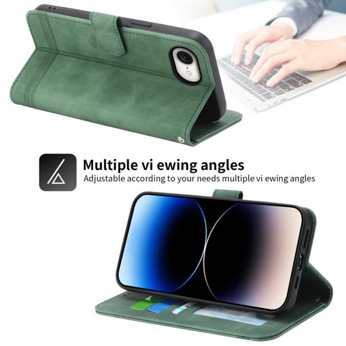 DIERFENG - DIERFENG DF-03 iPhone 16 Fodral i Äkta läder - Grön