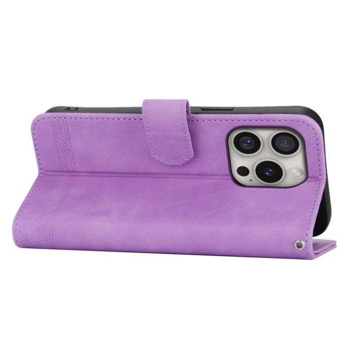 DIERFENG - DIERFENG DF-03 iPhone 16 Pro Fodral Äkta läder - Lila