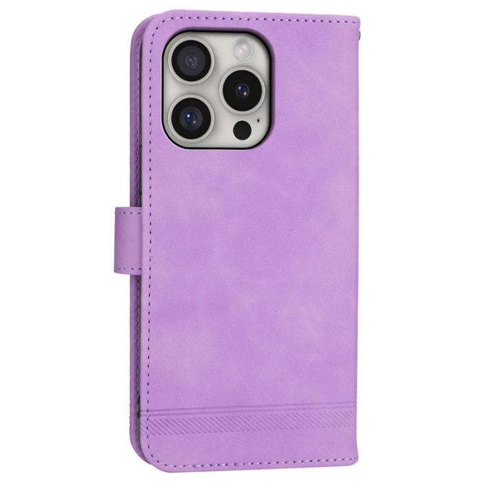 DIERFENG - DIERFENG DF-03 iPhone 16 Pro Fodral Äkta läder - Lila