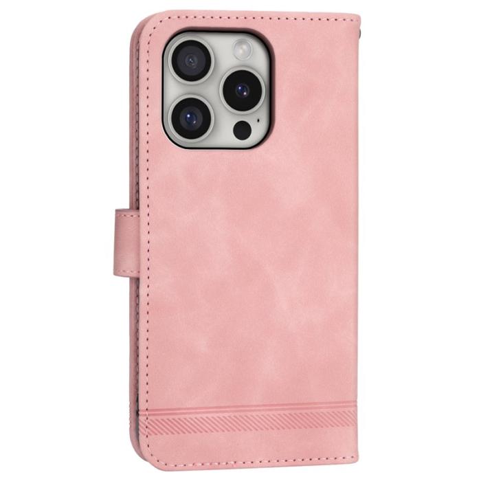 DIERFENG - DIERFENG DF-03 iPhone 16 Pro Fodral Äkta läder - Rosa