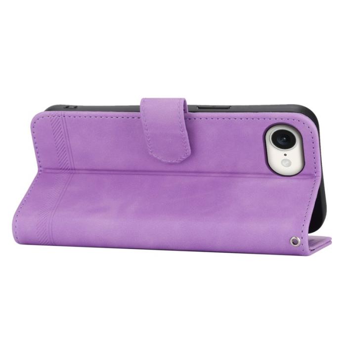 DIERFENG - DIERFENG DF-03 iPhone 16e Fodral i Äkta läder - Lila