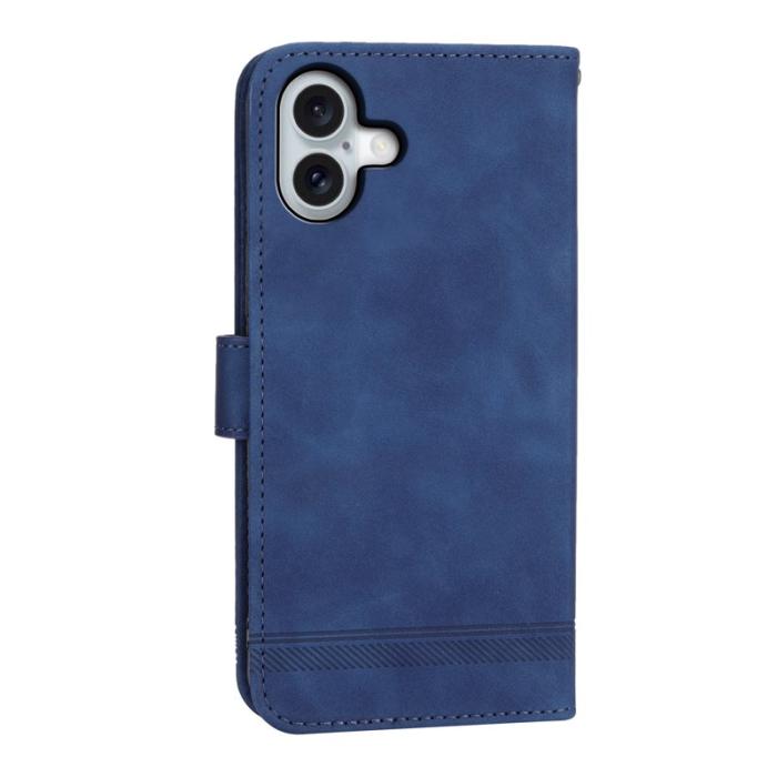 DIERFENG - DIERFENG DF-03 iPhone 17 Fodral Äkta läder - Blå