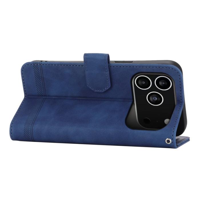 DIERFENG - DIERFENG DF-03 iPhone 17 Pro Fodral Äkta läder - Blå