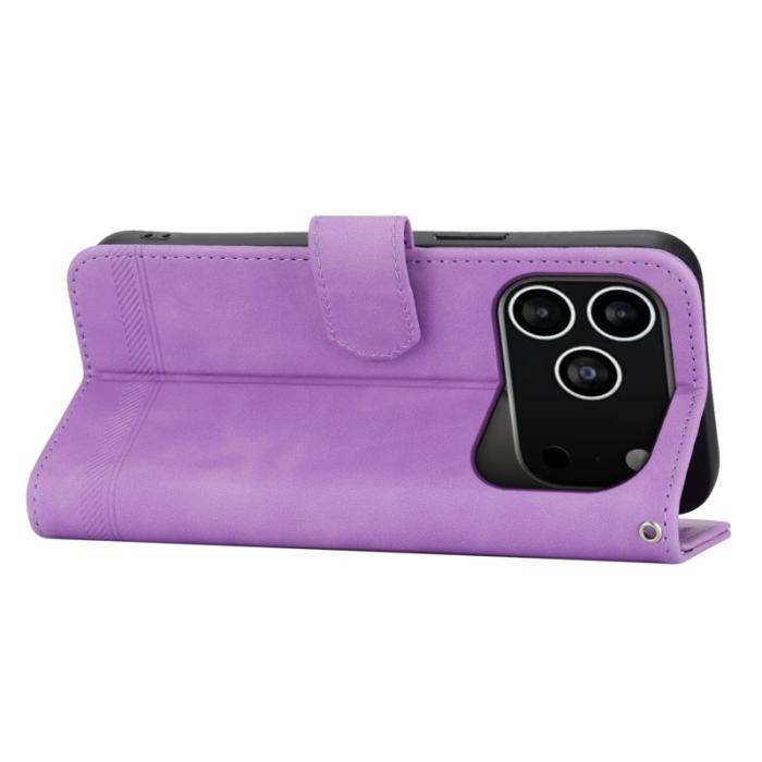 DIERFENG - DIERFENG DF-03 iPhone 17 Pro Fodral Äkta läder - Lila