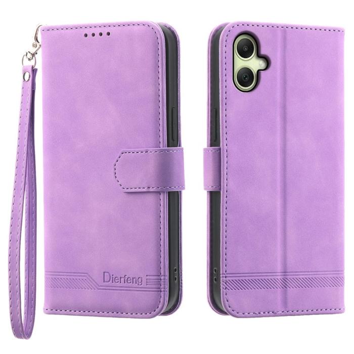 DIERFENG - DIERFENG DF-03 Samsung Galaxy A06 4G Fodral Äkta läder - Lila