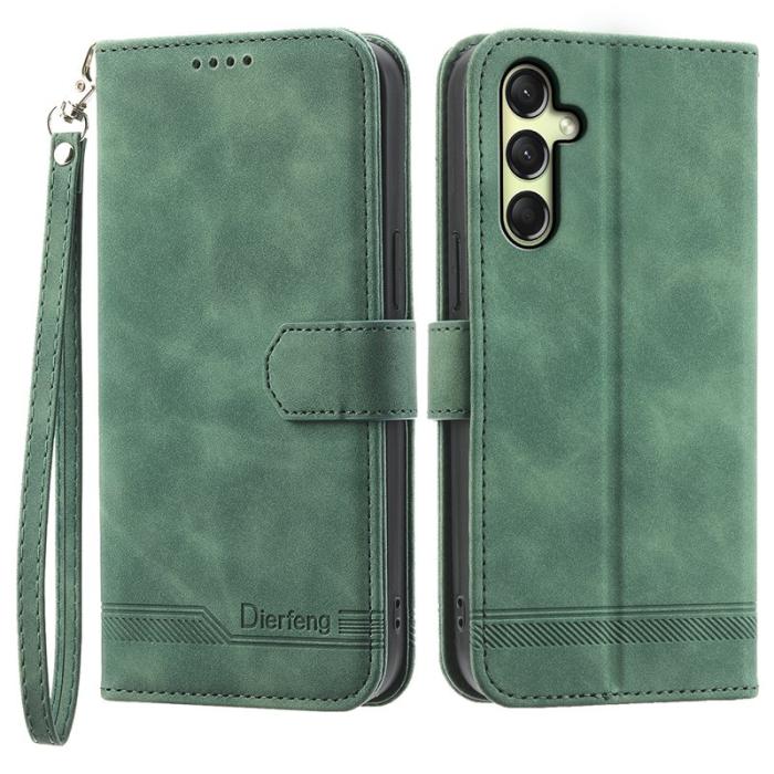 DIERFENG - DIERFENG DF-03 Samsung Galaxy A26 5G Fodral Äkta läder - Grön