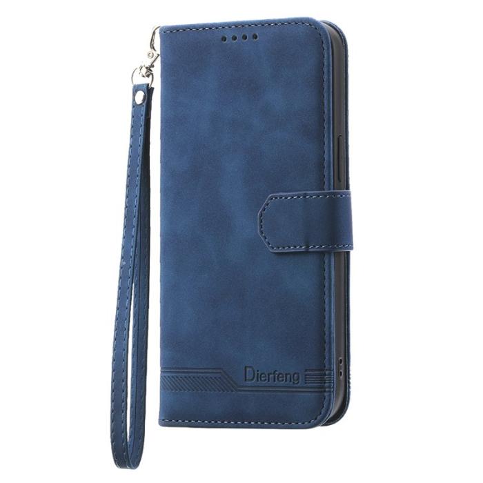 DIERFENG - DIERFENG DF-03 Samsung Galaxy A36 5G Fodral Äkta läder - Blå
