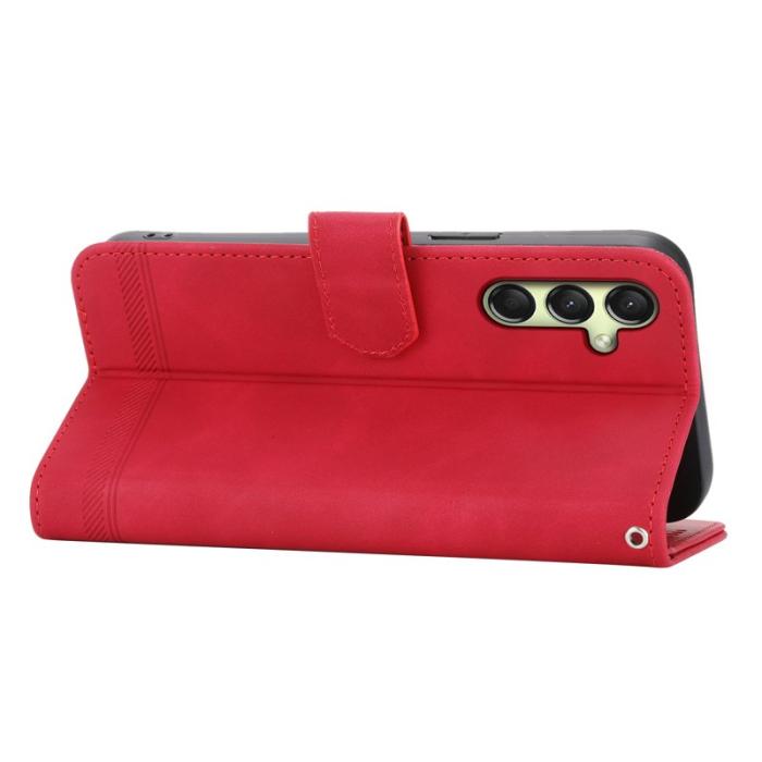 DIERFENG - DIERFENG DF-03 Samsung Galaxy A36 5G Fodral Äkta läder - Röd