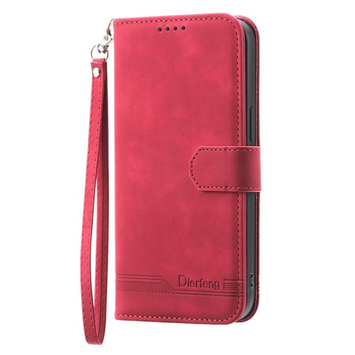 DIERFENG - DIERFENG DF-03 Samsung Galaxy A36 5G Fodral Äkta läder - Röd