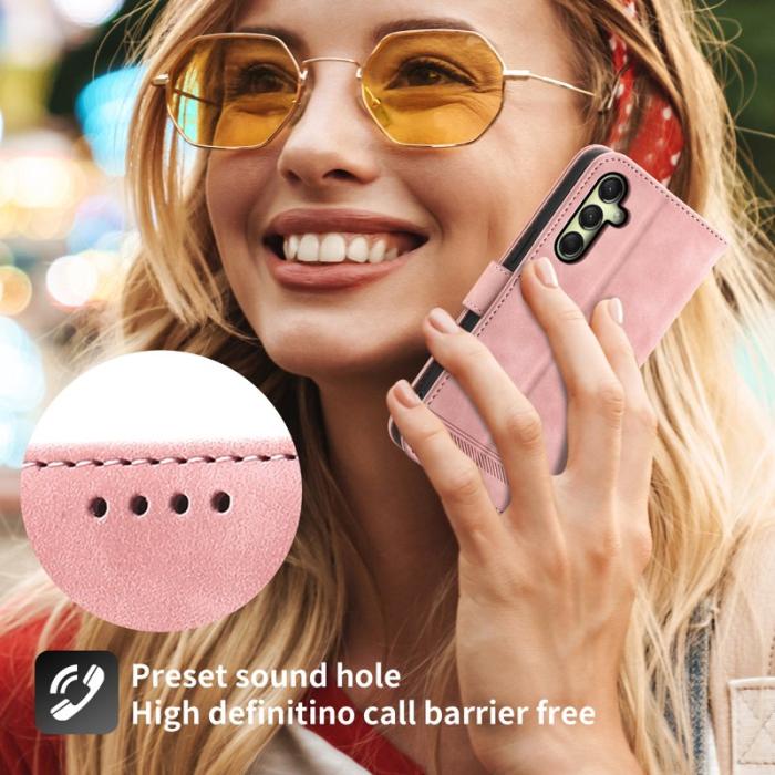 DIERFENG - DIERFENG DF-03 Samsung Galaxy A36 5G Fodral Äkta läder - Rosa