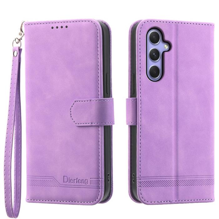 DIERFENG - DIERFENG DF-03 Samsung Galaxy A55 5G Fodral Äkta läder - Lila