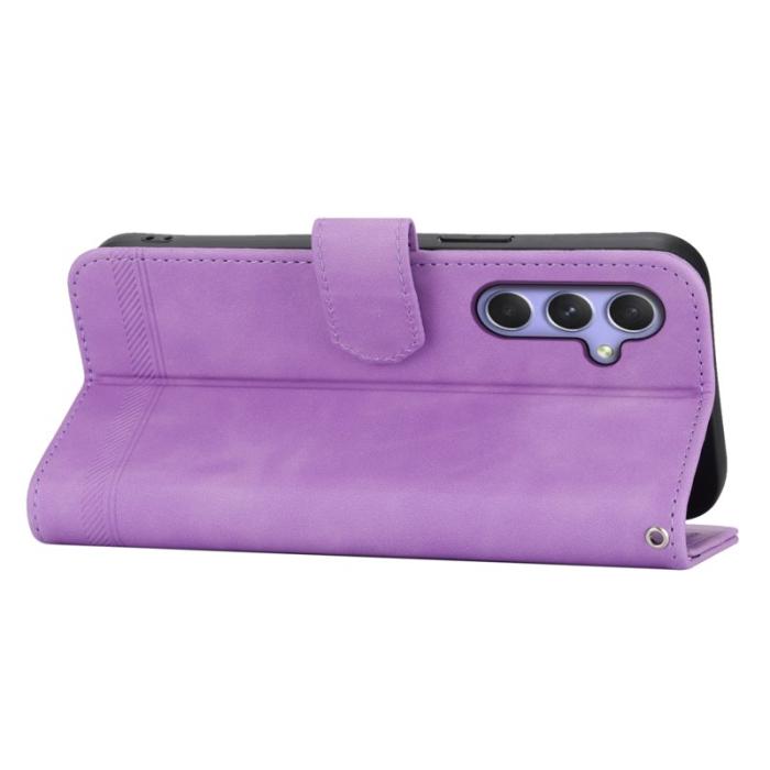 DIERFENG - DIERFENG DF-03 Samsung Galaxy A55 5G Fodral Äkta läder - Lila