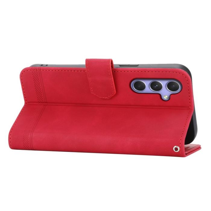 DIERFENG - DIERFENG DF-03 Samsung Galaxy A55 5G Fodral Äkta läder - Röd