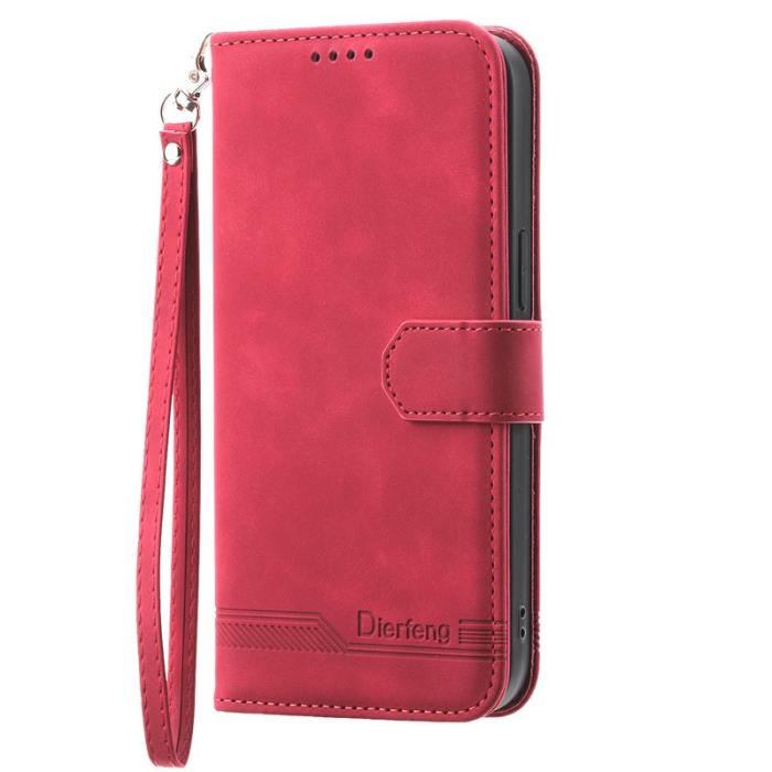 DIERFENG - DIERFENG DF-03 Samsung Galaxy A55 5G Fodral Äkta läder - Röd