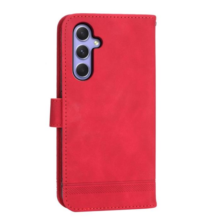 DIERFENG - DIERFENG DF-03 Samsung Galaxy A55 5G Fodral Äkta läder - Röd