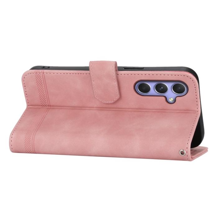 DIERFENG - DIERFENG DF-03 Samsung Galaxy A55 5G Fodral Äkta läder - Rosa