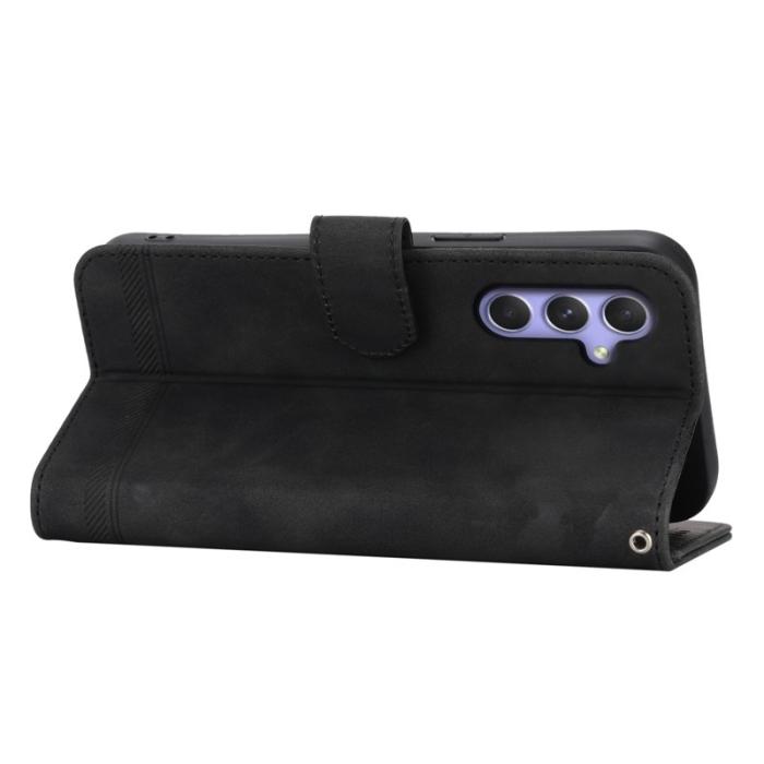 DIERFENG - DIERFENG DF-03 Samsung Galaxy A55 5G Fodral Äkta läder - Svart