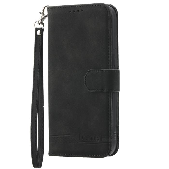 DIERFENG - DIERFENG DF-03 Samsung Galaxy A55 5G Fodral Äkta läder - Svart